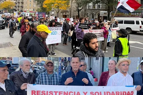 Cientos marchan en el Alto Manhattan contra ICE