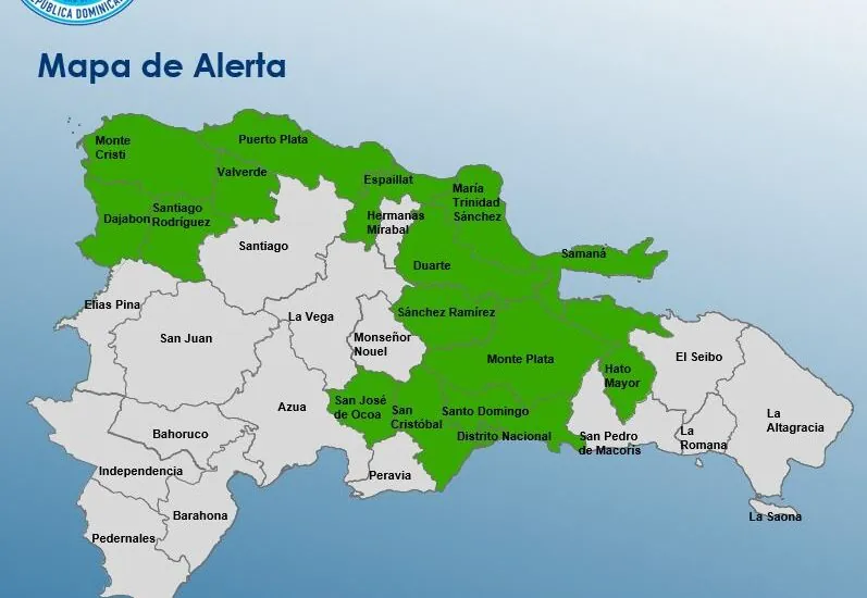Vaguada y onda tropical mantienen 16 provincias en alerta verde