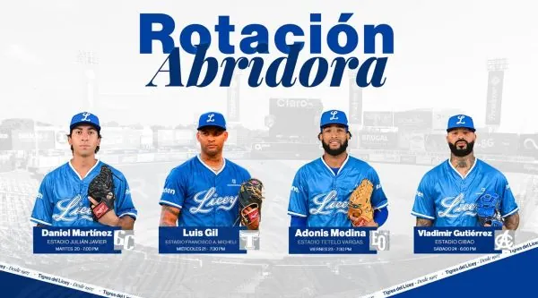 Licey anuncia rotación abridora para sus próximos 5 partidos