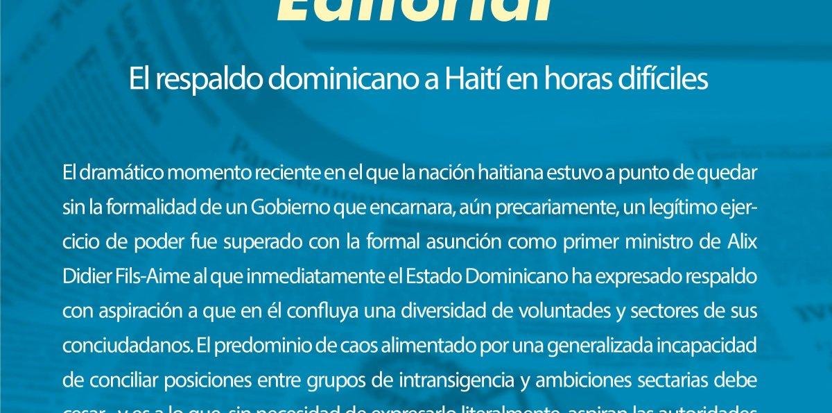 El respaldo dominicanoa Haití en horas difíciles