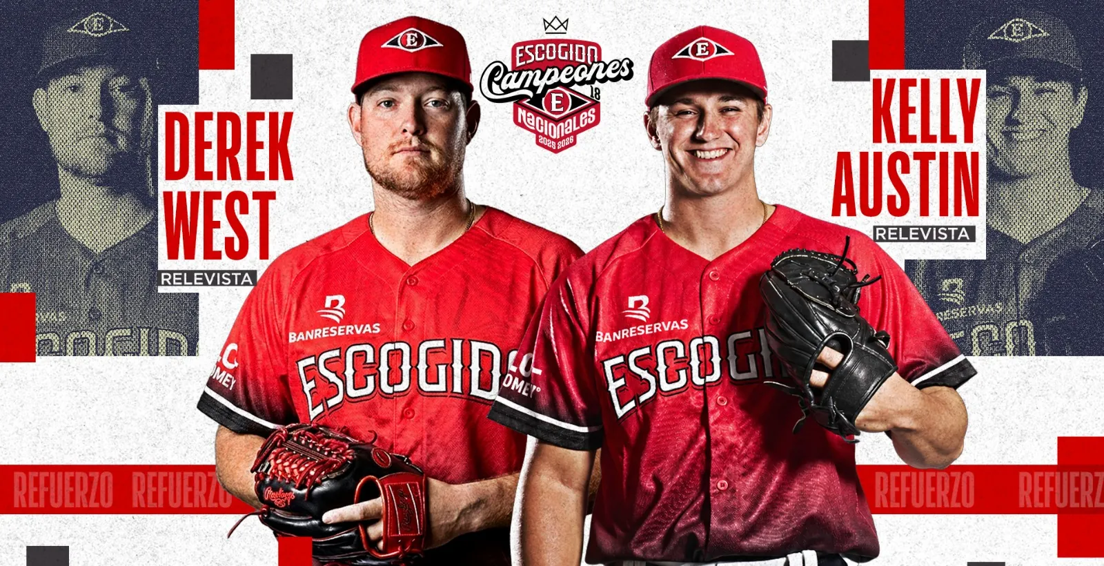 Escogido contrata lanzadores Derek West y kelly Austin