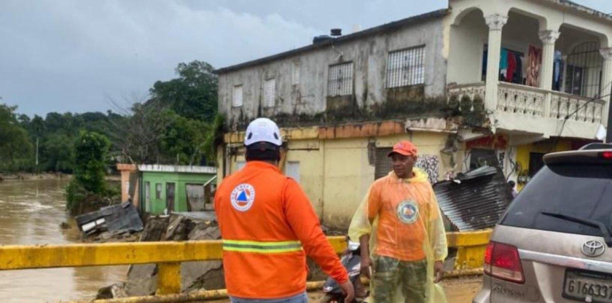 Viviendas afectadas por intensas lluvias en el norte de la República Dominicana