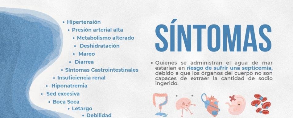 Consumir agua de mar puede lesionar la salud renal y cardíaca