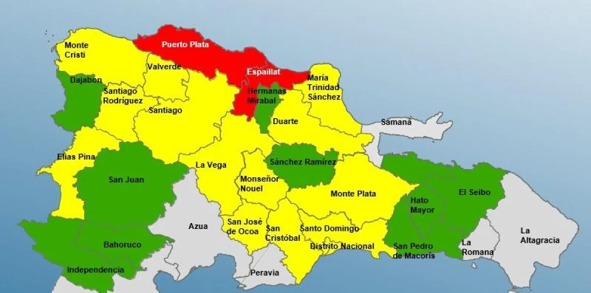 COE coloca dos provincias en alerta roja y amplía niveles de prevención por lluvias