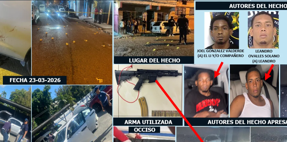 Caen acusados de matar a joven en el 27 de Febrero; les ocupan fusil AR-15